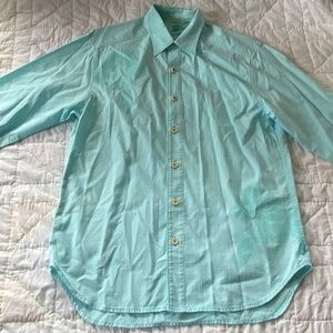 Tommy Bahama Blue Long Sleeve Button Up Shirt Roll Tab Sleeve Small
